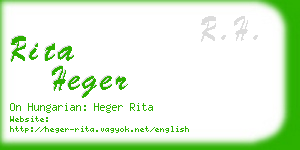 rita heger business card